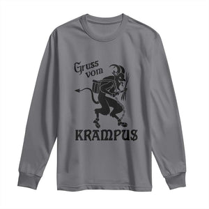 Krampus Long Sleeve Shirt Gruss Vom Greetings TS02 Charcoal Print Your Wear