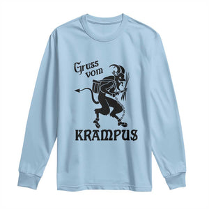 Krampus Long Sleeve Shirt Gruss Vom Greetings TS02 Light Blue Print Your Wear