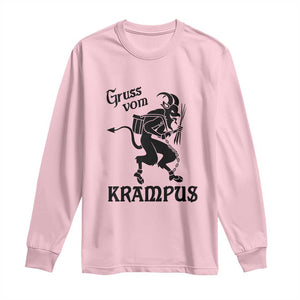 Krampus Long Sleeve Shirt Gruss Vom Greetings TS02 Light Pink Print Your Wear