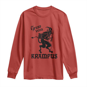 Krampus Long Sleeve Shirt Gruss Vom Greetings TS02 Red Print Your Wear