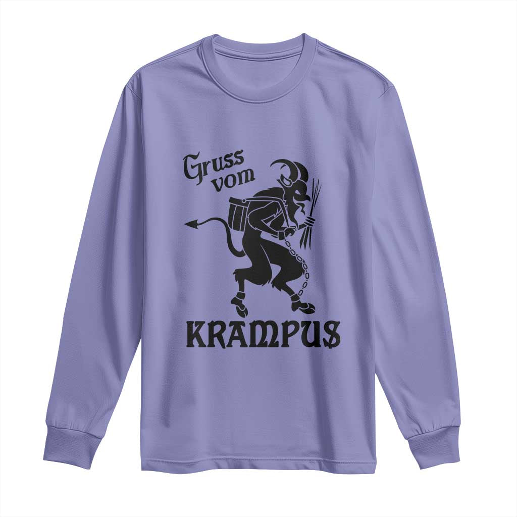 Krampus Long Sleeve Shirt Gruss Vom Greetings TS02 Violet Print Your Wear