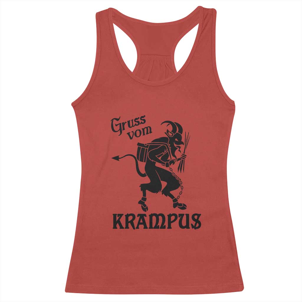 Krampus Racerback Tank Top Gruss Vom Greetings TS02 Red Print Your Wear
