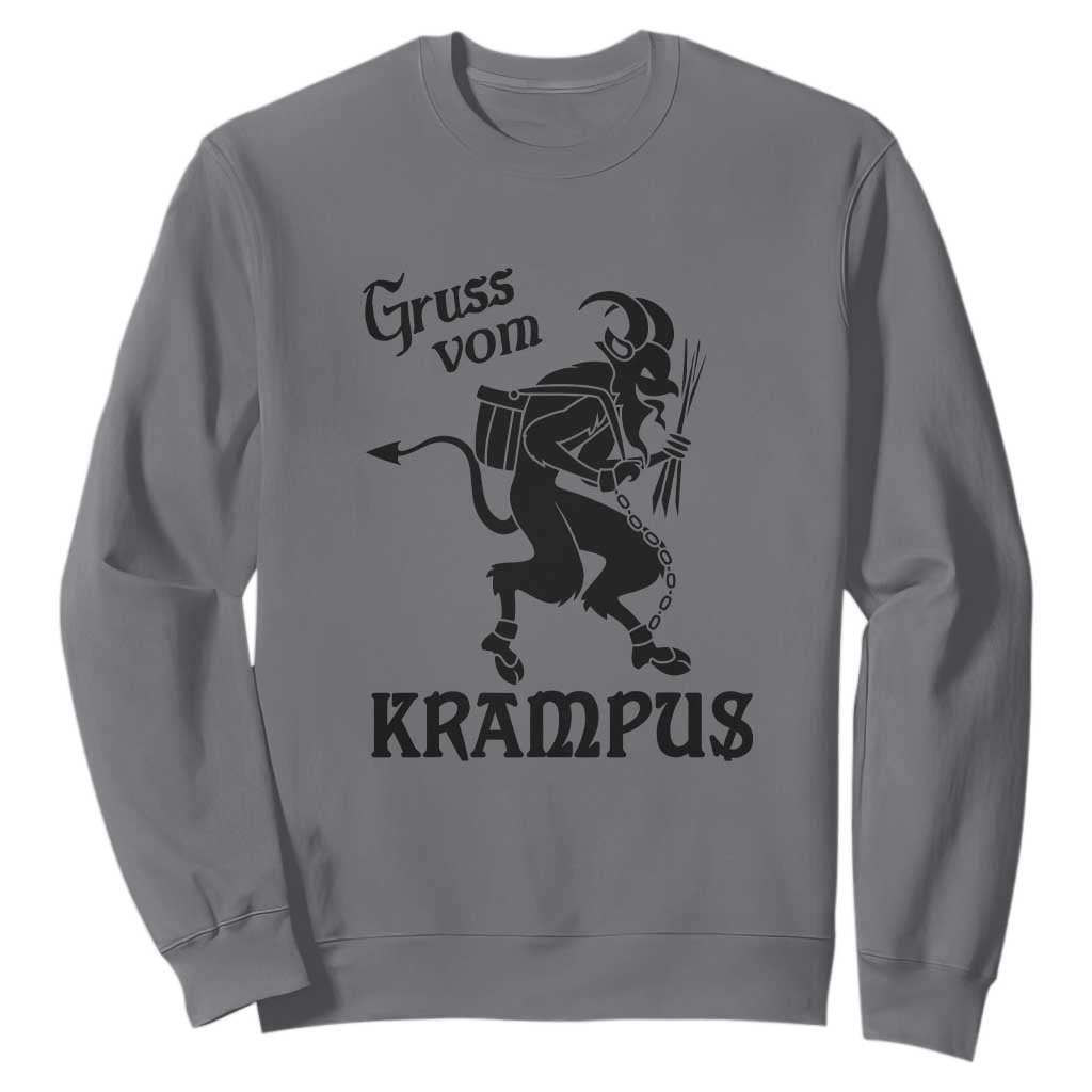 Krampus Sweatshirt Gruss Vom Greetings TS02 Charcoal Print Your Wear
