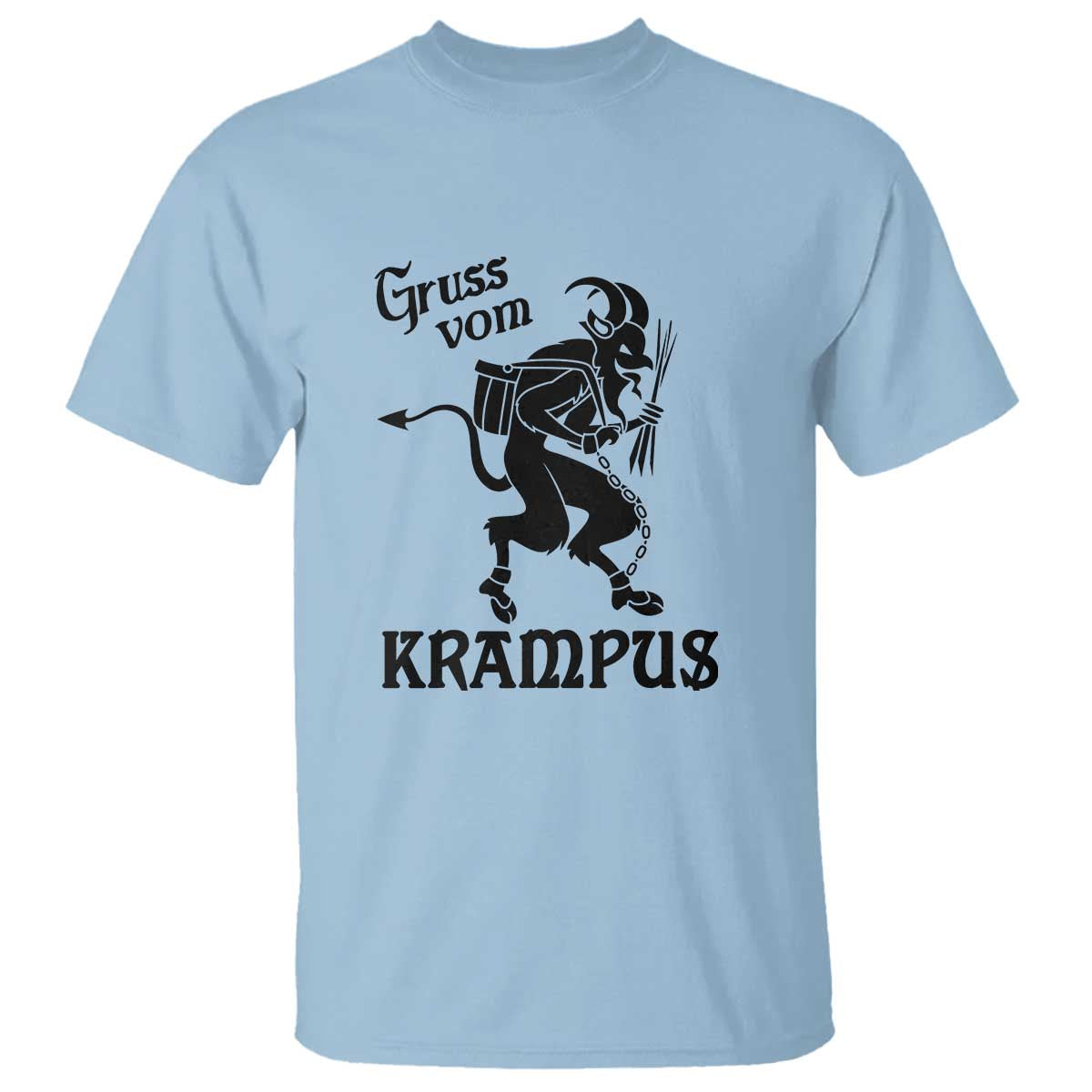 Krampus T Shirt Gruss Vom Greetings TS02 Light Blue Print Your Wear