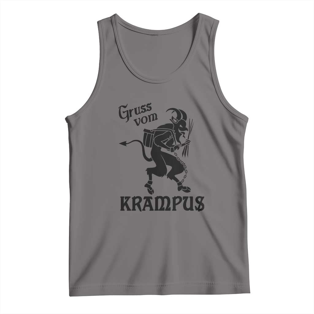 Krampus Tank Top Gruss Vom Greetings TS02 Deep Heather Print Your Wear