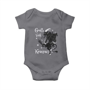 Mythical Krampus Baby Onesie Gruss Vom Christmas Horror Figure Greeting TS02 Charcoal Print Your Wear