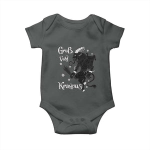 Mythical Krampus Baby Onesie Gruss Vom Christmas Horror Figure Greeting TS02 Dark Heather Print Your Wear