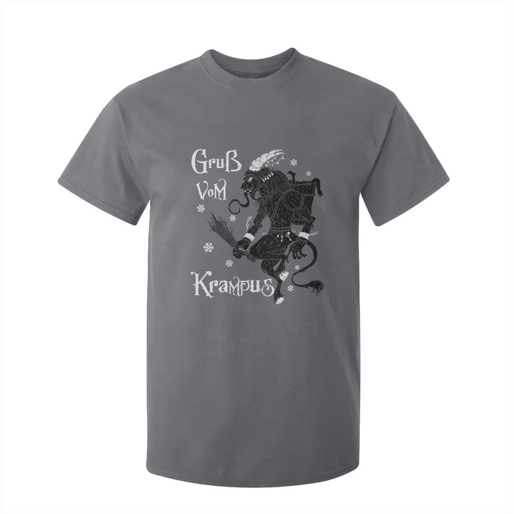 Mythical Krampus T Shirt For Kid Gruss Vom Christmas Horror Figure Greeting TS02 Charcoal Print Your Wear