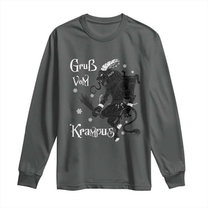 Mythical Krampus Long Sleeve Shirt Gruss Vom Christmas Horror Figure Greeting TS02 Dark Heather Print Your Wear