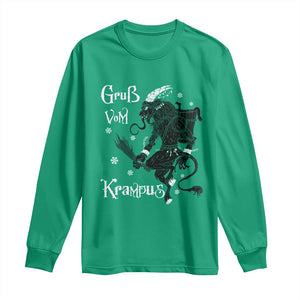 Mythical Krampus Long Sleeve Shirt Gruss Vom Christmas Horror Figure Greeting TS02 Irish Green Print Your Wear