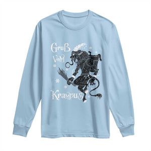 Mythical Krampus Long Sleeve Shirt Gruss Vom Christmas Horror Figure Greeting TS02 Light Blue Print Your Wear