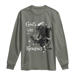 Mythical Krampus Long Sleeve Shirt Gruss Vom Christmas Horror Figure Greeting TS02 Military Green Print Your Wear