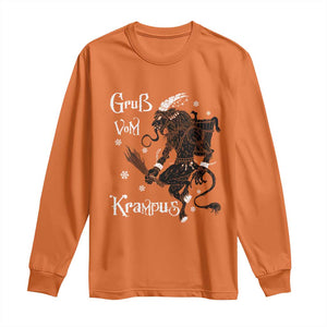 Mythical Krampus Long Sleeve Shirt Gruss Vom Christmas Horror Figure Greeting TS02 Orange Print Your Wear