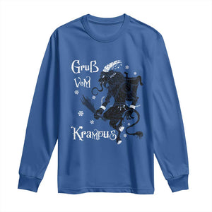 Mythical Krampus Long Sleeve Shirt Gruss Vom Christmas Horror Figure Greeting TS02 Royal Blue Print Your Wear