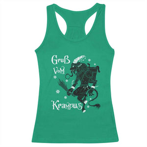 Mythical Krampus Racerback Tank Top Gruss Vom Christmas Horror Figure Greeting TS02 Irish Green Print Your Wear