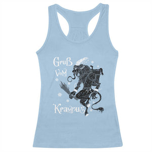 Mythical Krampus Racerback Tank Top Gruss Vom Christmas Horror Figure Greeting TS02 Light Blue Print Your Wear