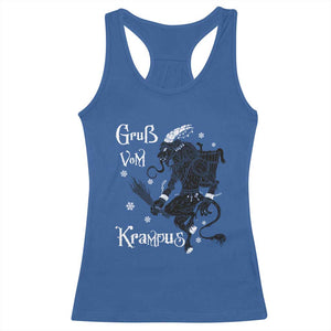 Mythical Krampus Racerback Tank Top Gruss Vom Christmas Horror Figure Greeting TS02 Royal Blue Print Your Wear