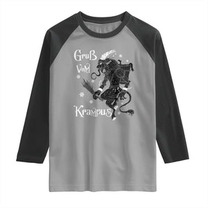 Mythical Krampus Raglan Shirt Gruss Vom Christmas Horror Figure Greeting TS02 Sport Gray Black Print Your Wear