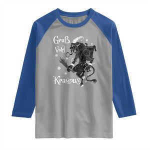 Mythical Krampus Raglan Shirt Gruss Vom Christmas Horror Figure Greeting TS02 Sport Gray Royal Print Your Wear