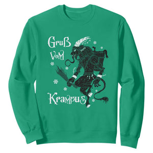 Mythical Krampus Sweatshirt Gruss Vom Christmas Horror Figure Greeting TS02 Irish Green Print Your Wear