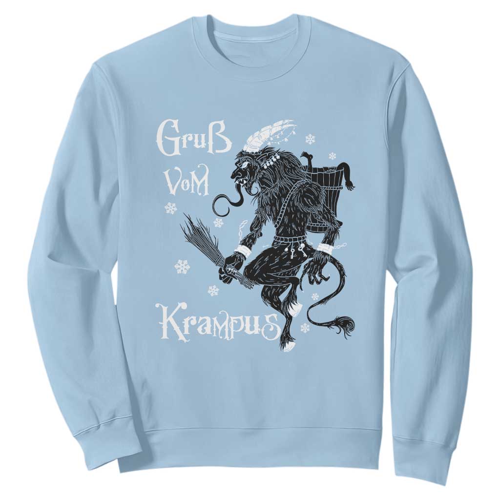 Mythical Krampus Sweatshirt Gruss Vom Christmas Horror Figure Greeting TS02 Light Blue Print Your Wear