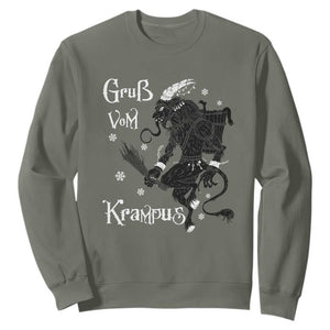 Mythical Krampus Sweatshirt Gruss Vom Christmas Horror Figure Greeting TS02 Military Green Print Your Wear