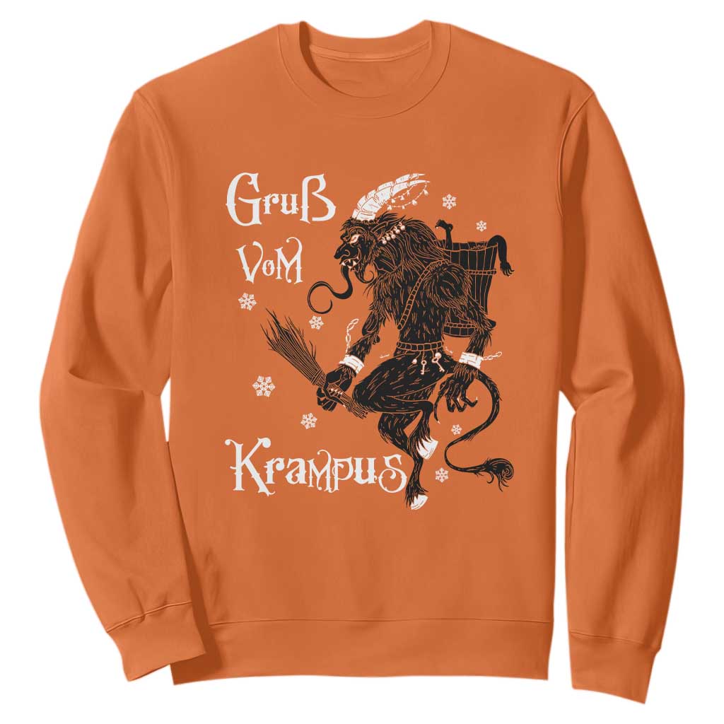 Mythical Krampus Sweatshirt Gruss Vom Christmas Horror Figure Greeting TS02 Orange Print Your Wear