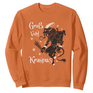 Mythical Krampus Sweatshirt Gruss Vom Christmas Horror Figure Greeting TS02 Orange Print Your Wear