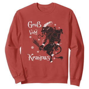 Mythical Krampus Sweatshirt Gruss Vom Christmas Horror Figure Greeting TS02 Red Print Your Wear