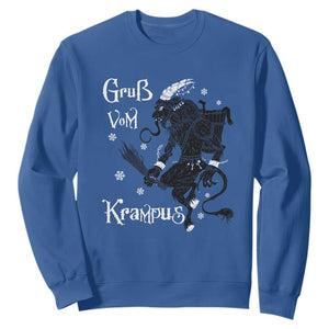 Mythical Krampus Sweatshirt Gruss Vom Christmas Horror Figure Greeting TS02 Royal Blue Print Your Wear