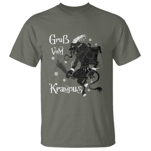 Mythical Krampus T Shirt Gruss Vom Christmas Horror Figure Greeting TS02 Military Green Print Your Wear