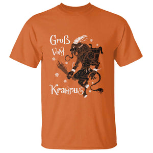 Mythical Krampus T Shirt Gruss Vom Christmas Horror Figure Greeting TS02 Orange Print Your Wear