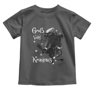 Mythical Krampus Toddler T Shirt Gruss Vom Christmas Horror Figure Greeting TS02 Dark Heather Print Your Wear