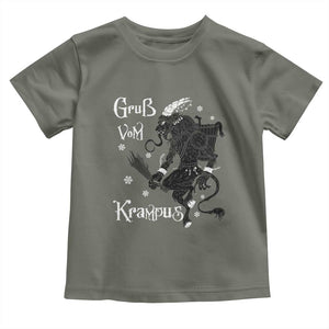 Mythical Krampus Toddler T Shirt Gruss Vom Christmas Horror Figure Greeting TS02 Military Green Print Your Wear