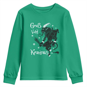 Mythical Krampus Youth Sweatshirt Gruss Vom Christmas Horror Figure Greeting TS02 Irish Green Print Your Wear