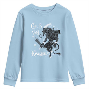 Mythical Krampus Youth Sweatshirt Gruss Vom Christmas Horror Figure Greeting TS02 Light Blue Print Your Wear