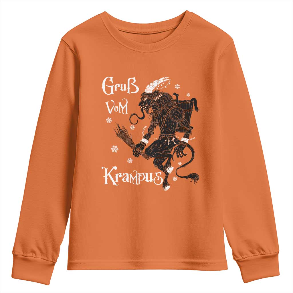 Mythical Krampus Youth Sweatshirt Gruss Vom Christmas Horror Figure Greeting TS02 Orange Print Your Wear
