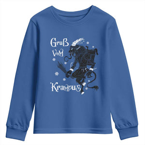 Mythical Krampus Youth Sweatshirt Gruss Vom Christmas Horror Figure Greeting TS02 Royal Blue Print Your Wear