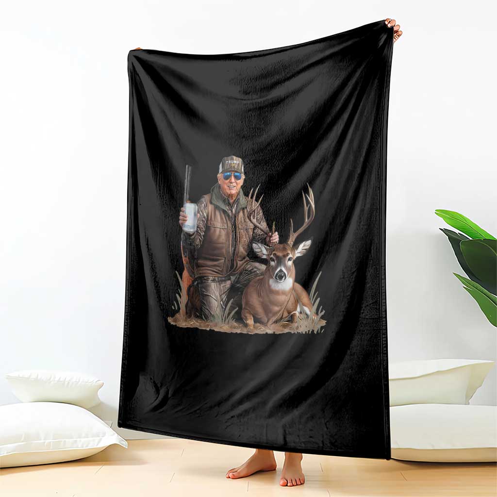 Trump Deer Hunting Throw Blanket And Beer Old School Camouflage TS02 Print Your Wear