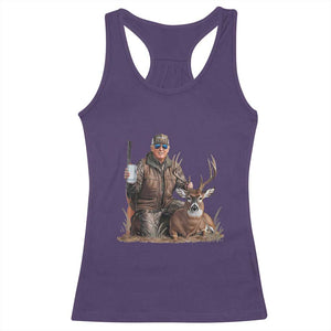 Trump Deer Hunting Racerback Tank Top And Beer Old School Camouflage TS02 Purple Print Your Wear