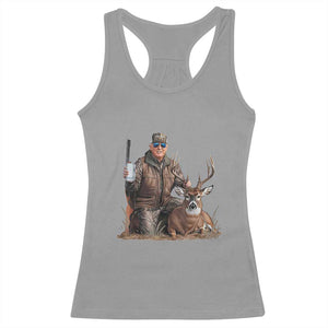 Trump Deer Hunting Racerback Tank Top And Beer Old School Camouflage TS02 Sport Gray Print Your Wear