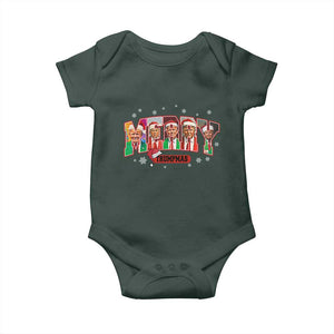 Christmas Trump Baby Onesie Merry Trumpmas 2024 Santa Donald Funny Xmas Pajamas TS02 Dark Forest Green Print Your Wear