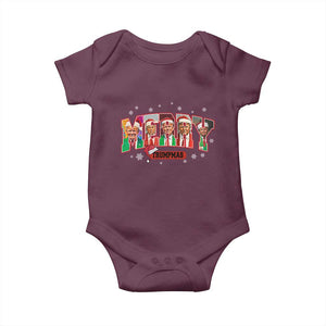 Christmas Trump Baby Onesie Merry Trumpmas 2024 Santa Donald Funny Xmas Pajamas TS02 Maroon Print Your Wear