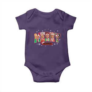 Christmas Trump Baby Onesie Merry Trumpmas 2024 Santa Donald Funny Xmas Pajamas TS02 Purple Print Your Wear