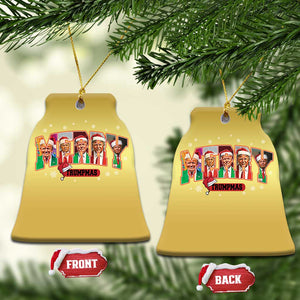 Xmas Trump Christmas Ornament Merry Trumpmas 2024 Santa Donald Funny Xmas Pajamas TS02 Bell Flake Gold Print Your Wear