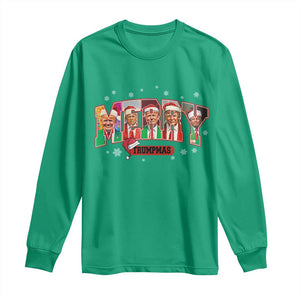 Christmas Trump Long Sleeve Shirt Merry Trumpmas 2024 Santa Donald Funny Xmas Pajamas TS02 Irish Green Print Your Wear