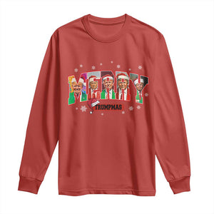 Christmas Trump Long Sleeve Shirt Merry Trumpmas 2024 Santa Donald Funny Xmas Pajamas TS02 Red Print Your Wear