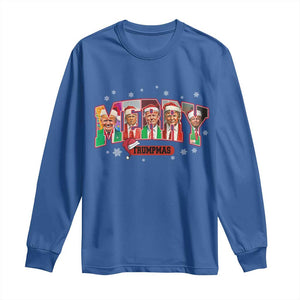 Christmas Trump Long Sleeve Shirt Merry Trumpmas 2024 Santa Donald Funny Xmas Pajamas TS02 Royal Blue Print Your Wear