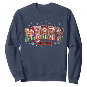 Christmas Trump Sweatshirt Merry Trumpmas 2024 Santa Donald Funny Xmas Pajamas TS02 Navy Print Your Wear