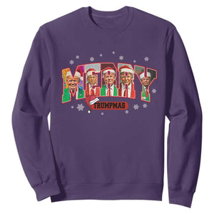 Christmas Trump Sweatshirt Merry Trumpmas 2024 Santa Donald Funny Xmas Pajamas TS02 Purple Print Your Wear